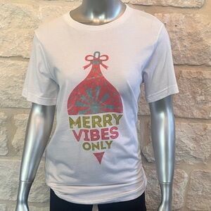 Merry Vibes Only Christmas Graphic Tee